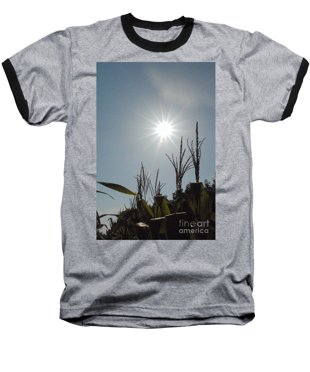 Sunlight Over Cornfield - Baseball T-Shirt