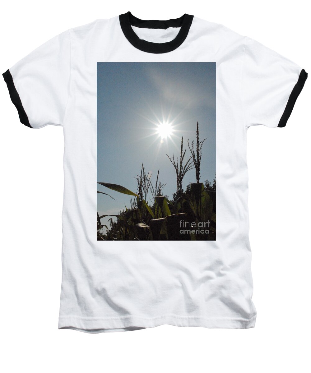 Sunlight Over Cornfield - Baseball T-Shirt