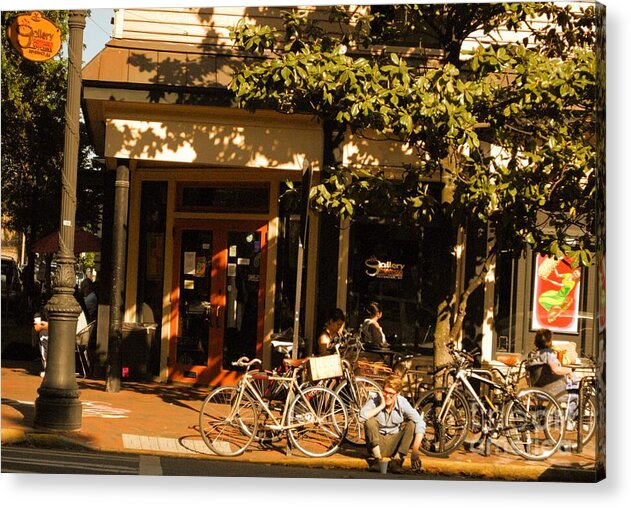 Sunny Afternoon at a Bike Cafe - Acrylic Print