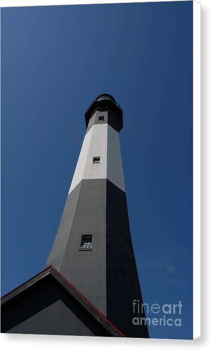 Tall Black and White Lighthouse Canvas Wall Art Print Ready to Hang