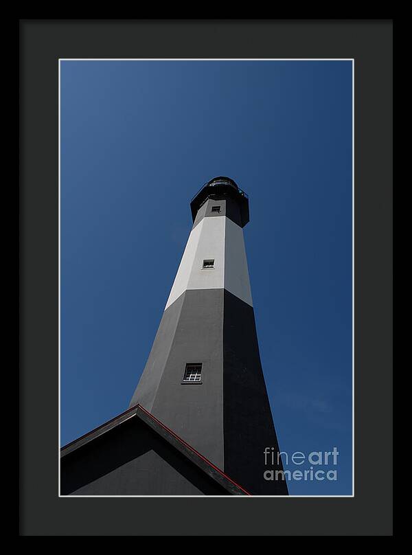 Tall Black and White Lighthouse - Framed Print