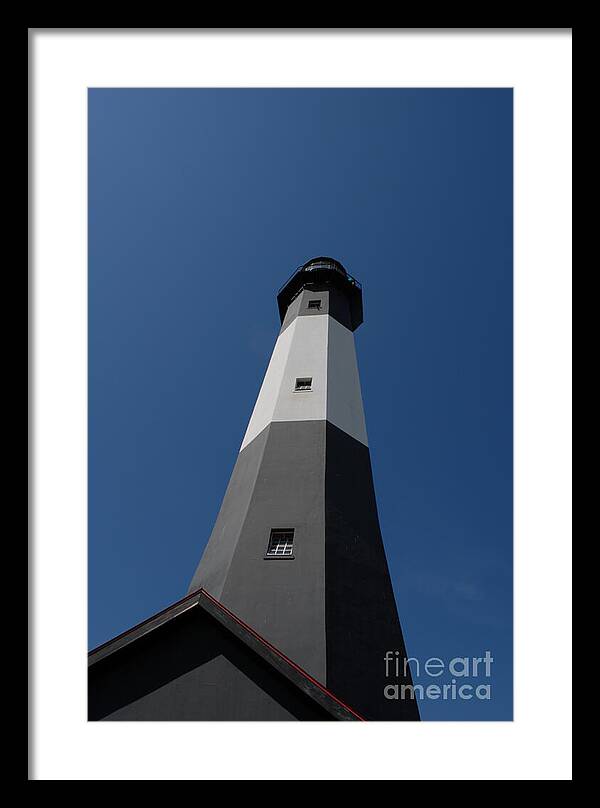Tall Black and White Lighthouse - Framed Print