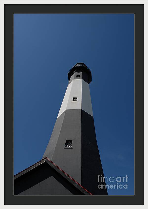 Tall Black and White Lighthouse - Framed Print