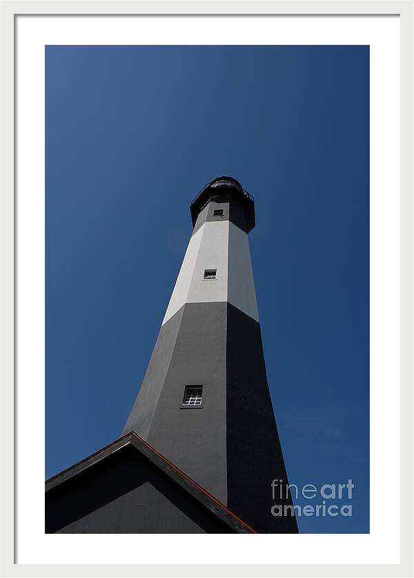 Tall Black and White Lighthouse - Framed Print