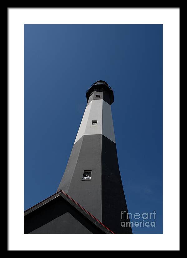 Tall Black and White Lighthouse - Framed Print
