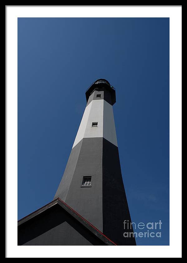 Tall Black and White Lighthouse - Framed Print