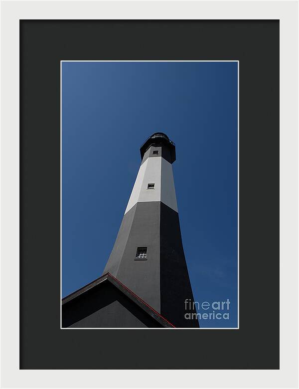 Tall Black and White Lighthouse - Framed Print