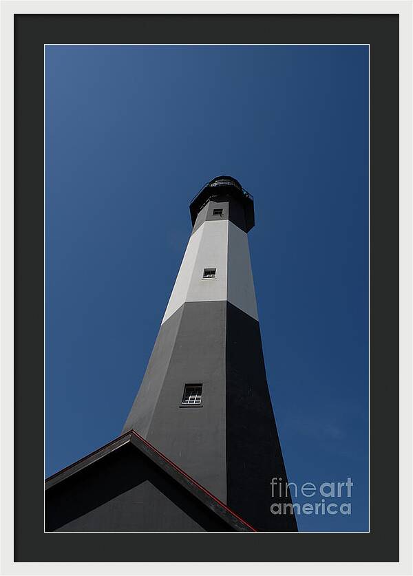 Tall Black and White Lighthouse - Framed Print