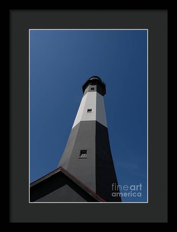 Tall Black and White Lighthouse - Framed Print