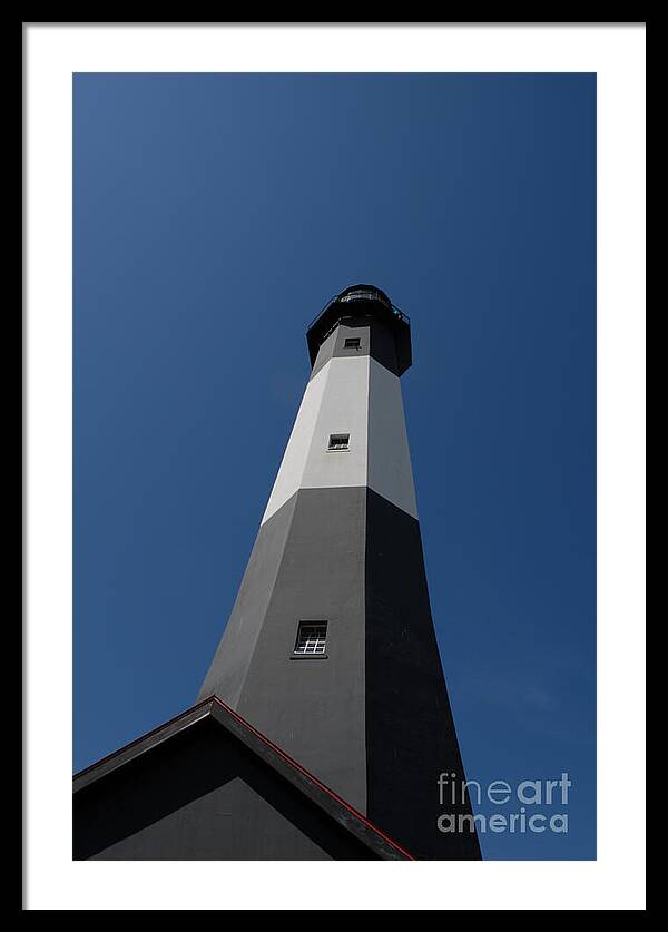 Tall Black and White Lighthouse - Framed Print