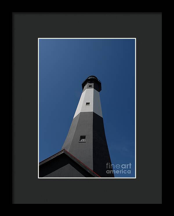 Tall Black and White Lighthouse - Framed Print