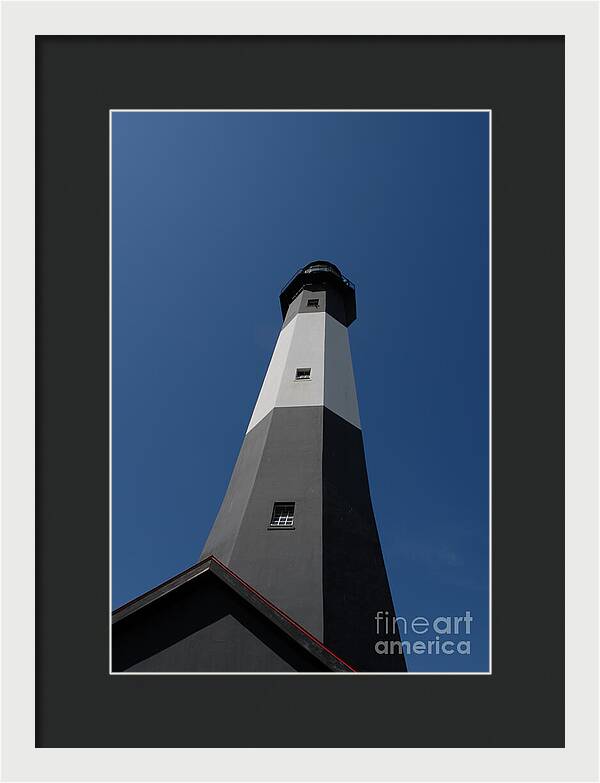Tall Black and White Lighthouse - Framed Print