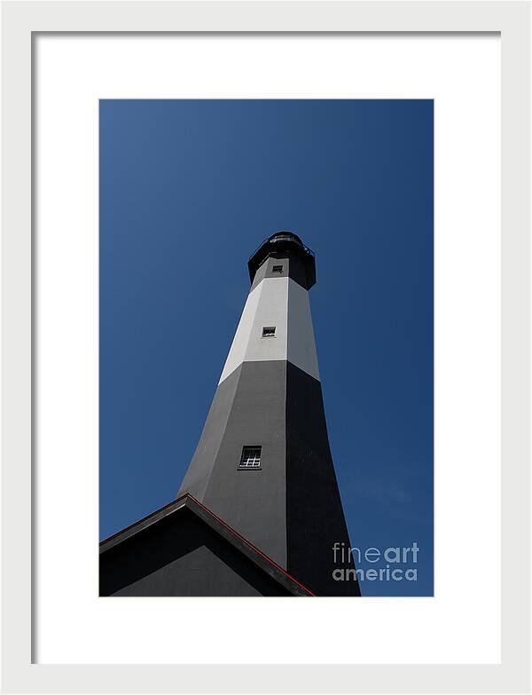 Tall Black and White Lighthouse - Framed Print