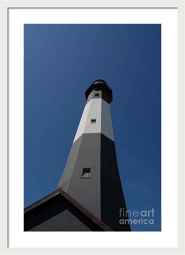 Tall Black and White Lighthouse - Framed Print