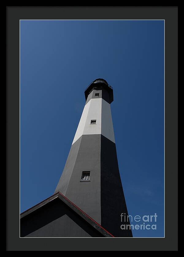 Tall Black and White Lighthouse - Framed Print