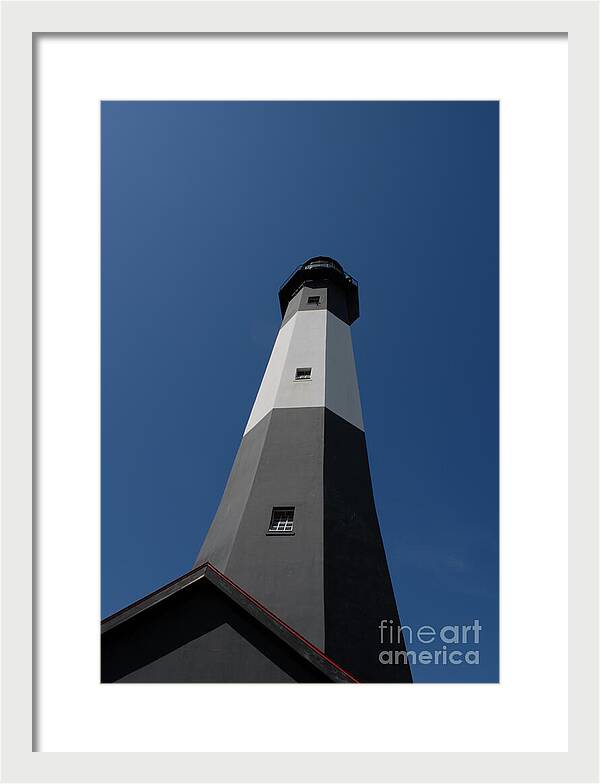 Tall Black and White Lighthouse - Framed Print