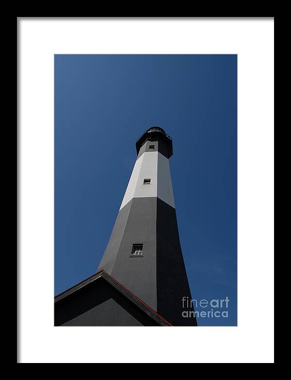 Tall Black and White Lighthouse - Framed Print