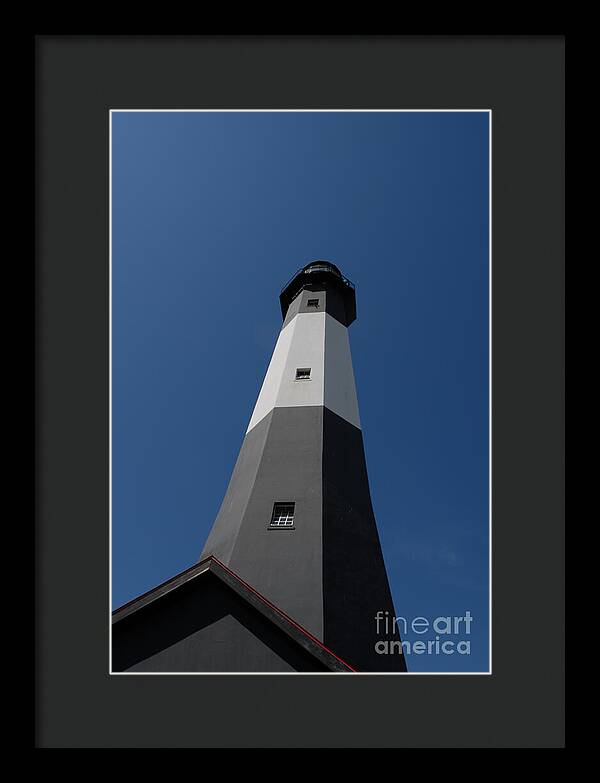Tall Black and White Lighthouse - Framed Print