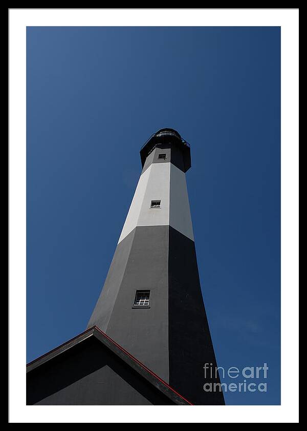Tall Black and White Lighthouse - Framed Print