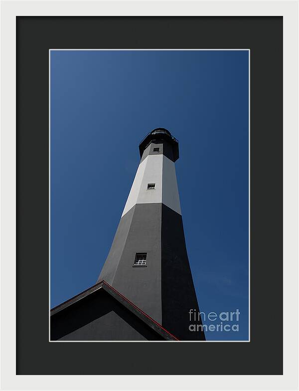 Tall Black and White Lighthouse - Framed Print