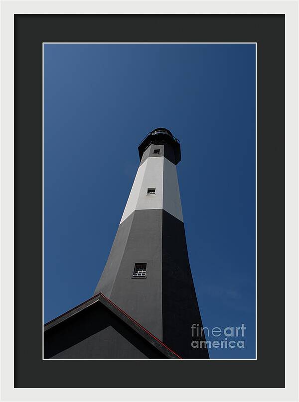 Tall Black and White Lighthouse - Framed Print