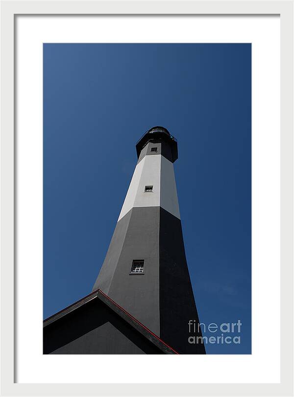 Tall Black and White Lighthouse - Framed Print