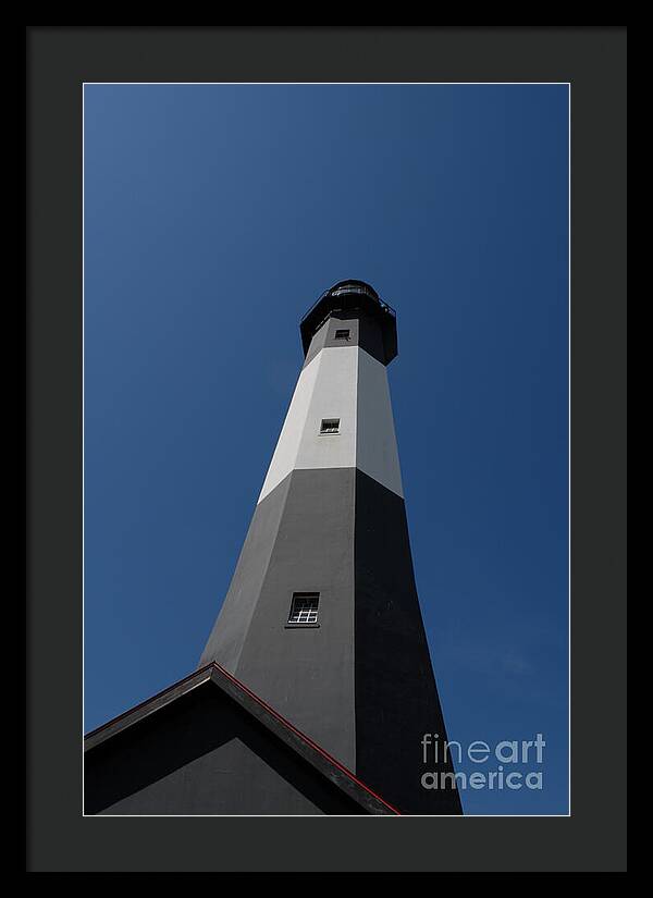Tall Black and White Lighthouse - Framed Print