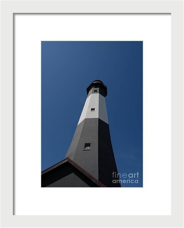 Tall Black and White Lighthouse - Framed Print