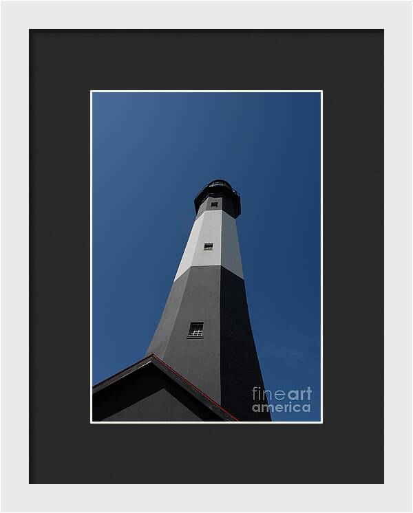 Tall Black and White Lighthouse - Framed Print