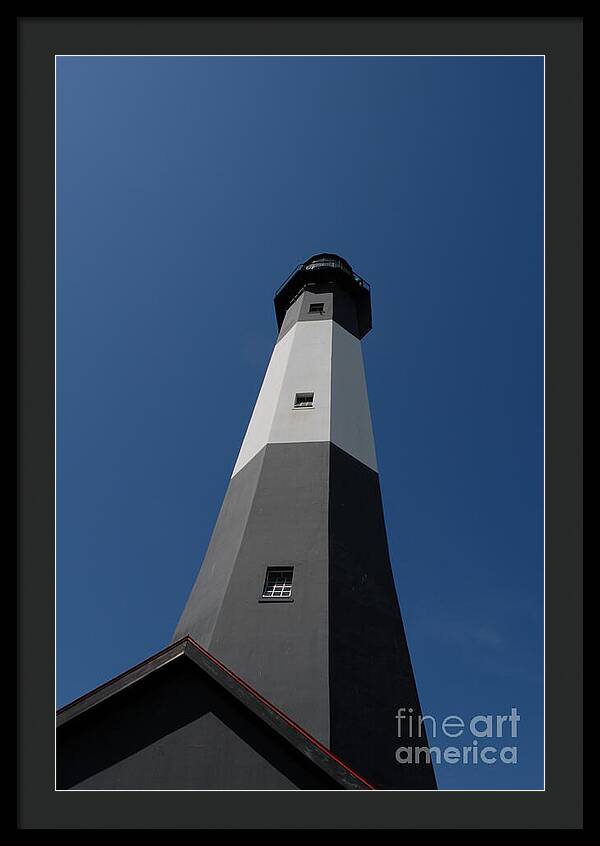 Tall Black and White Lighthouse - Framed Print