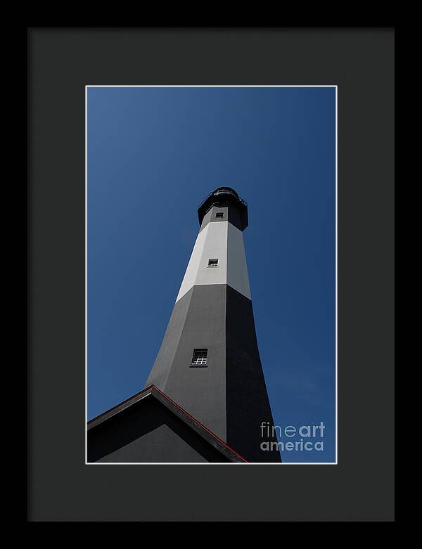 Tall Black and White Lighthouse - Framed Print