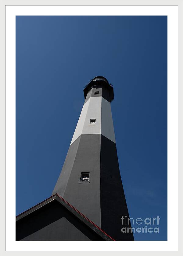 Tall Black and White Lighthouse - Framed Print