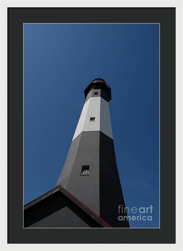 Tall Black and White Lighthouse - Framed Print
