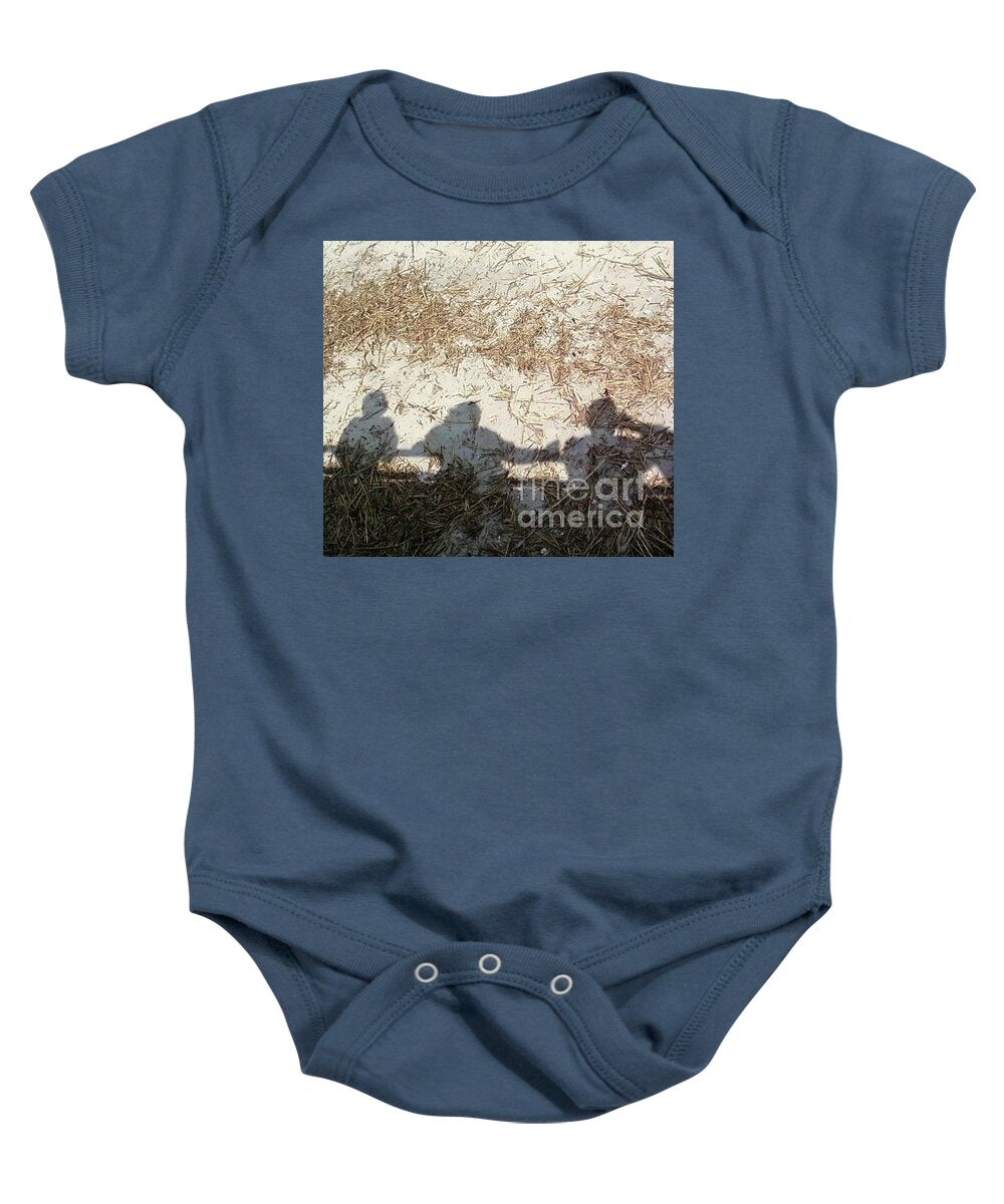 Three Shadows on Sandy Shore - Baby One-Piece