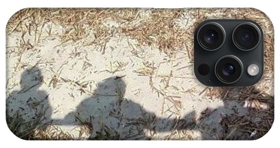 Three Shadows on Sandy Shore - Phone Case