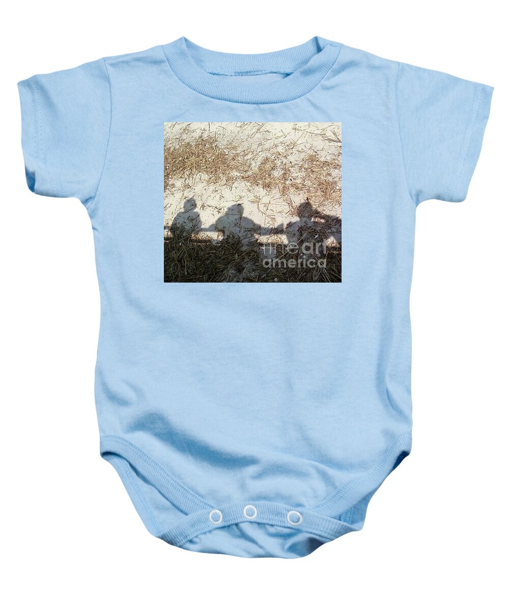 Three Shadows on Sandy Shore - Baby One-Piece