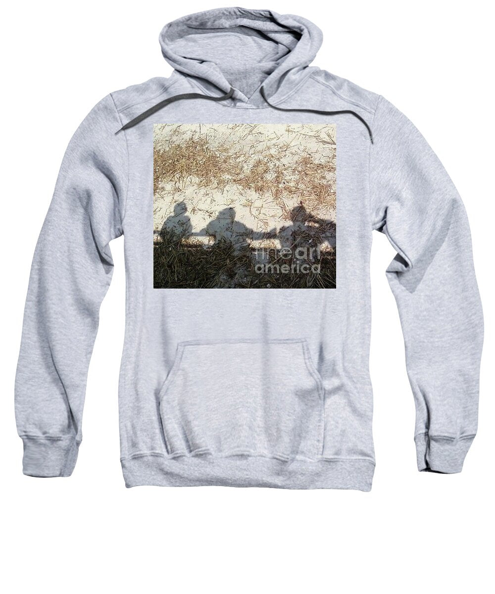 Three Shadows on Sandy Shore Cotton Blend Hoodie Sweatshirt, Machine Washable, Available in Multiple Sizes