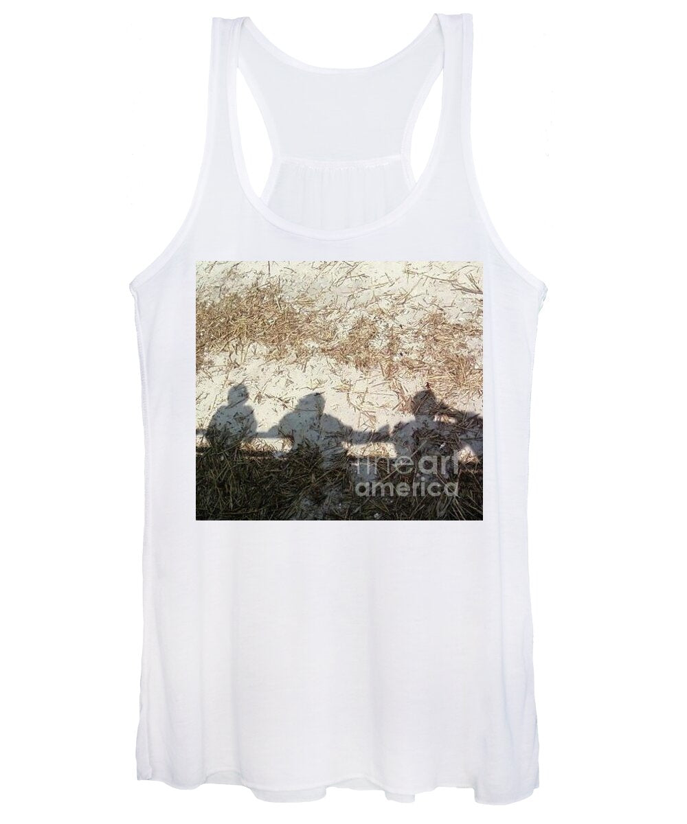 Three Shadows on Sandy Shore Women's Cotton Polyester Blend Tank Top, Machine Washable