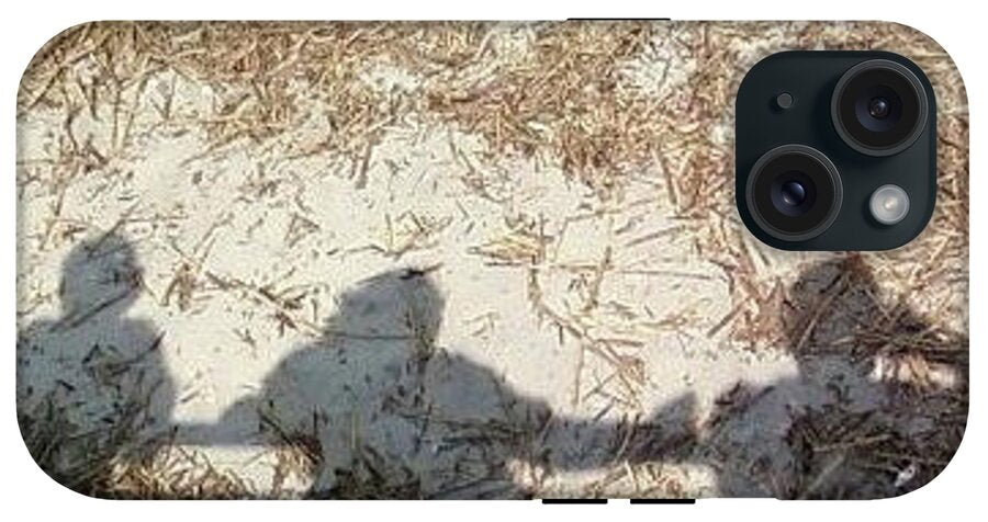 Three Shadows on Sandy Shore - Phone Case