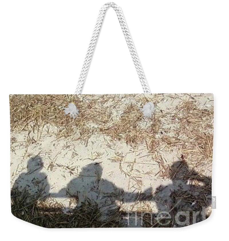 Three Shadows on Sandy Shore Durable Weekender Tote Bag for Summer Travel and Getaways