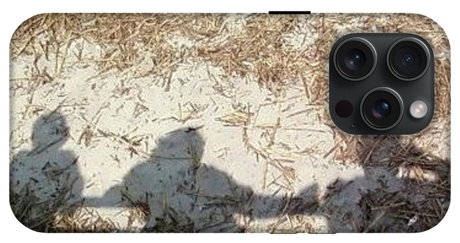 Three Shadows on Sandy Shore - Phone Case