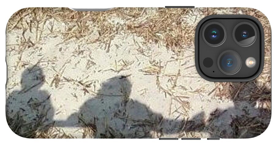 Three Shadows on Sandy Shore - Phone Case