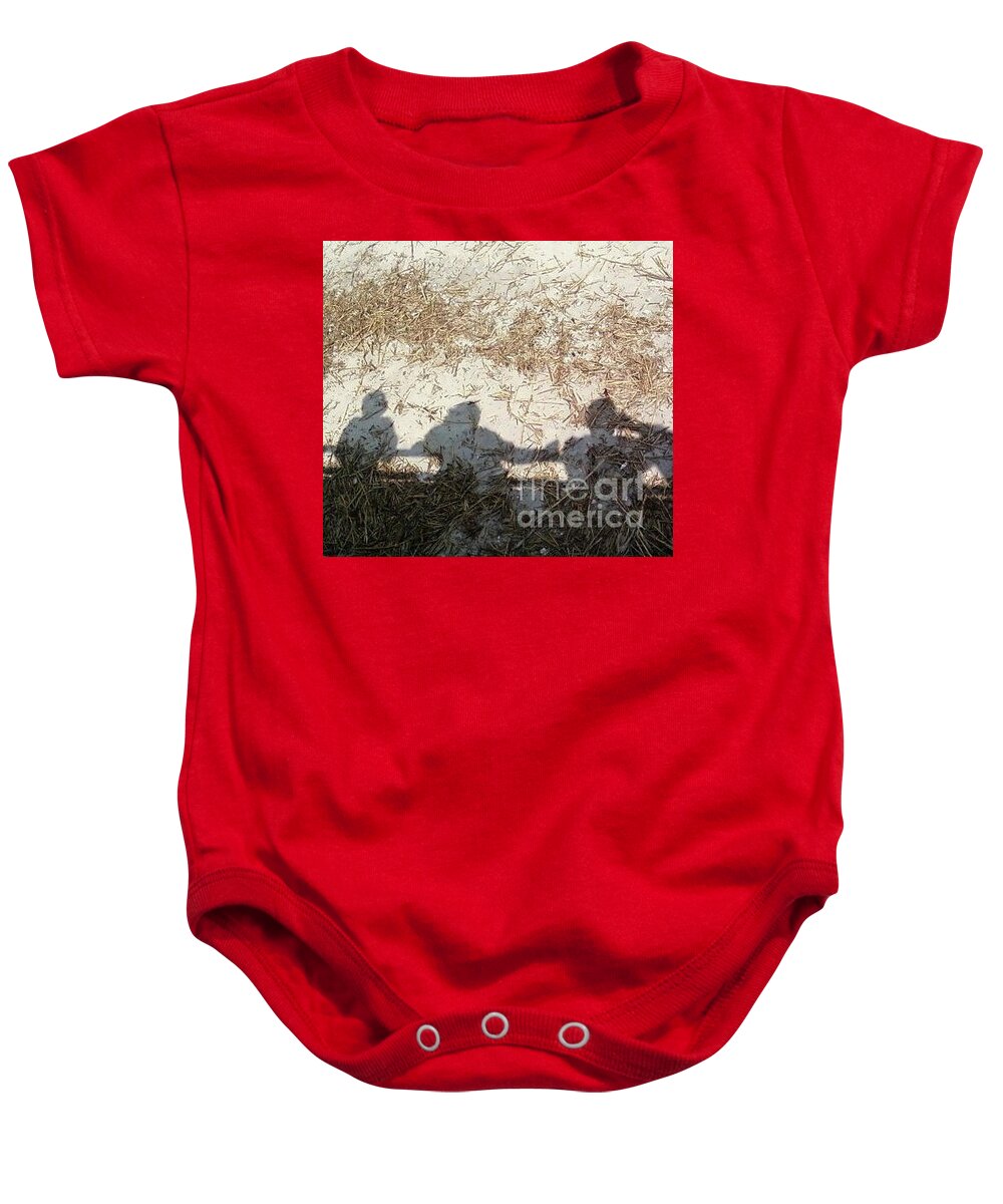 Three Shadows on Sandy Shore - Baby One-Piece