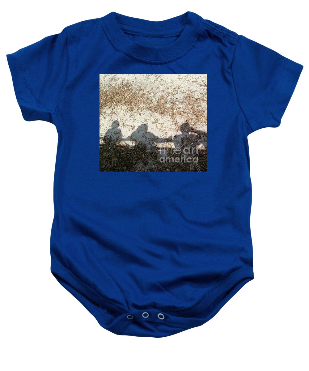 Three Shadows on Sandy Shore - Baby One-Piece