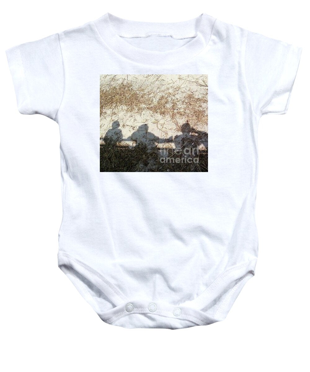 Three Shadows on Sandy Shore - Baby One-Piece