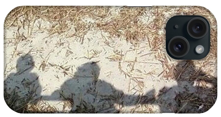 Three Shadows on Sandy Shore - Phone Case