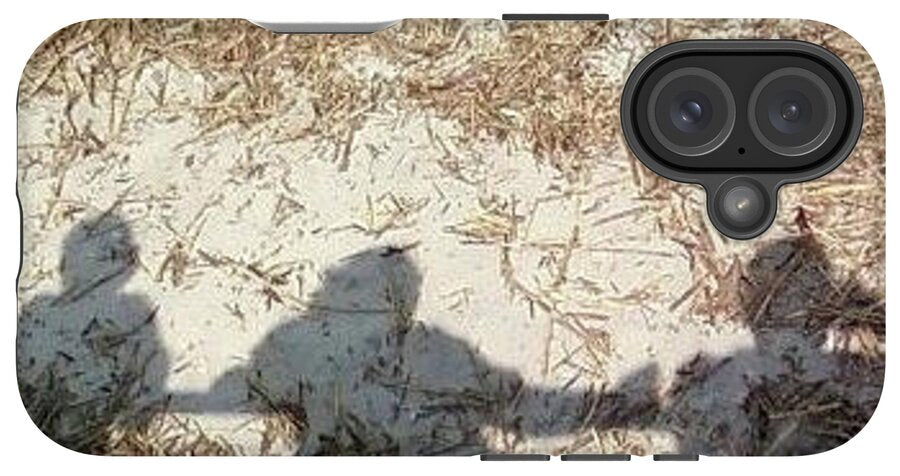 Three Shadows on Sandy Shore - Phone Case