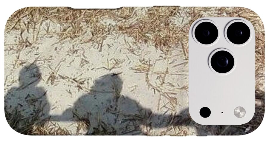 Three Shadows on Sandy Shore - Phone Case
