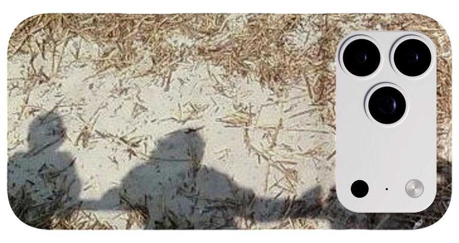 Three Shadows on Sandy Shore - Phone Case