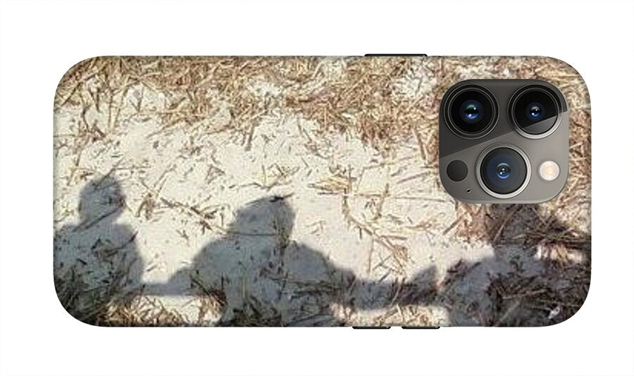 Three Shadows on Sandy Shore - Phone Case